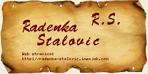Radenka Stalović vizit kartica